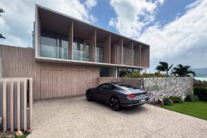 Vertical shadowclad 2 Sectional Doors With Aluminium Batten